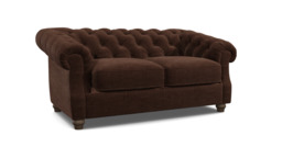 Brown Velvet 2 Seater Sofabed - Traditional Chesterfield Style Custom Sofa Bed In Easy Clean Velvet - Wantage Range