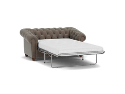 Brown Velvet 2 Seater Sofabed - Traditional Chesterfield Style Custom Sofa Bed In Easy Clean Velvet - Wantage Range