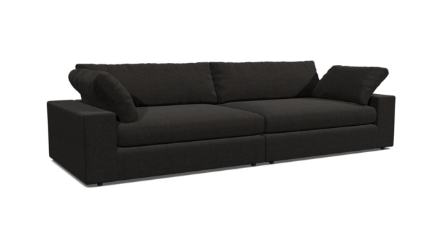 Black Velvet 5 Seater Sofa - Modern Style Custom Sofa In Easy Clean Velvet - Purley Range - image 1