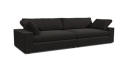 Black Velvet 5 Seater Sofa - Modern Style Custom Sofa In Easy Clean Velvet - Purley Range