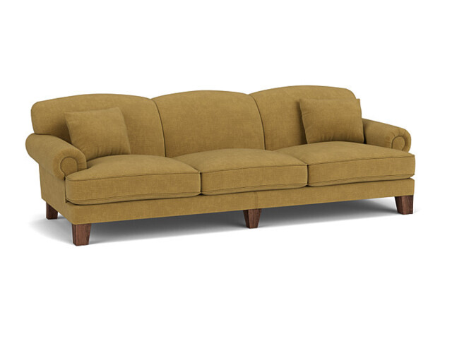Yellow Velvet 5 Seater Sofa - Traditional Style Custom Sofa In Stain Resistant Velvet - Thatcham Range - image 1
