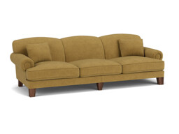 Yellow Velvet 5 Seater Sofa - Traditional Style Custom Sofa In Stain Resistant Velvet - Thatcham Range - thumbnail 1