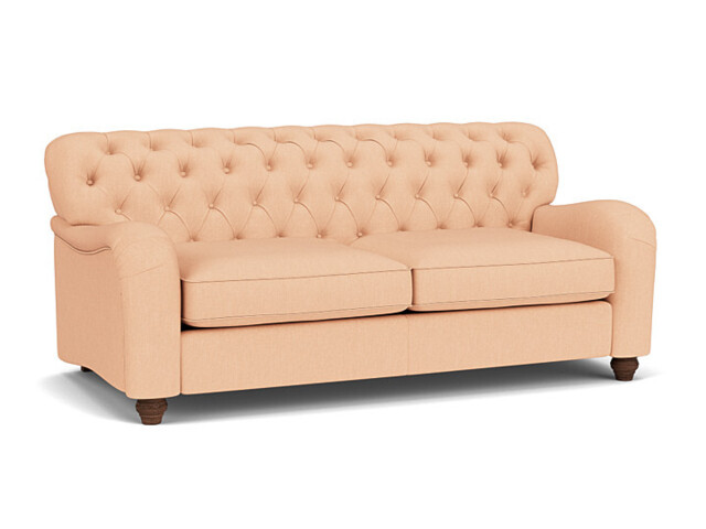 Pink Velvet 3 Seater Sofa - Traditional Button Back Custom Sofa In Stain Resistant Velvet - Bakewell Range - image 1