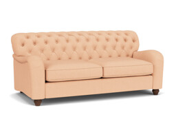 Pink Velvet 3 Seater Sofa - Traditional Button Back Custom Sofa In Stain Resistant Velvet - Bakewell Range