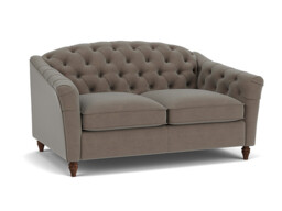 Brown Velvet 2 Seater Sofa - Traditional Button Back Custom Sofa In Easy Clean Velvet - Payton Range