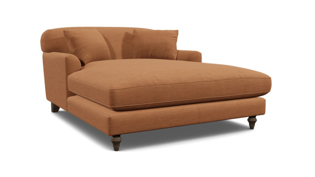 Darlings of Chelsea Galloway Stylish Orange Loveseat Chaise Day Bed - image 1