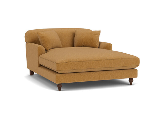 Darlings of Chelsea Galloway Stylish Orange Loveseat Chaise Day Bed - image 1