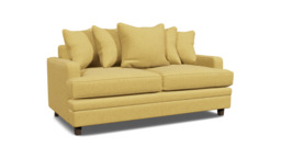 Streatham 2 Seater Scatter Back Sofa Bed yellow - thumbnail 1