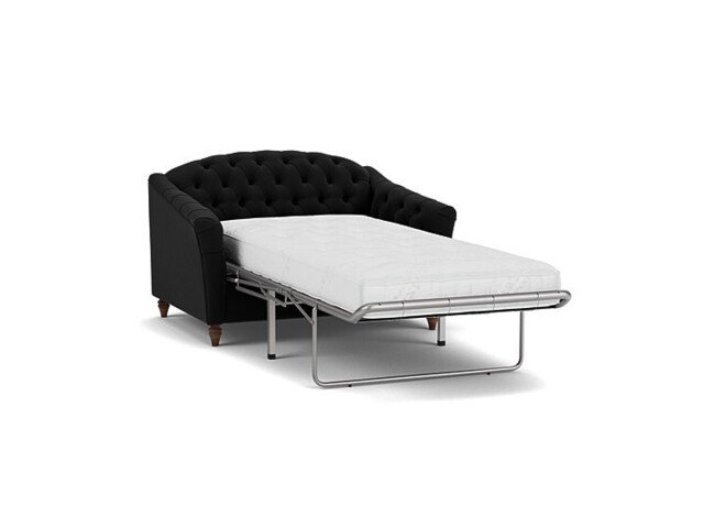 Black Velvet Loveseat Armchair Sofabed - Traditional Style Single Chair Bed In Easy Clean Velvet - Payton Range - image 1