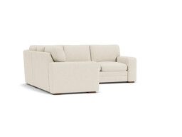 White Chenille 2X2.5 Seater Corner Sofabed - Modern Style Custom Sofa In Stain Resistant Chenille - Sloane Range