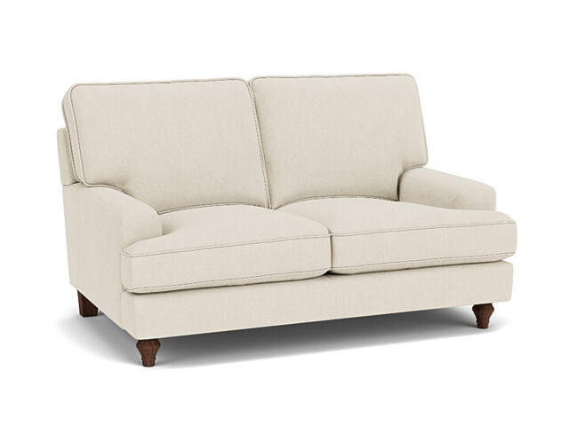 White Chenille 2 Seater Sofa - Traditional Style Custom Sofa In Stain Resistant Chenille - Whinfell Range - image 1