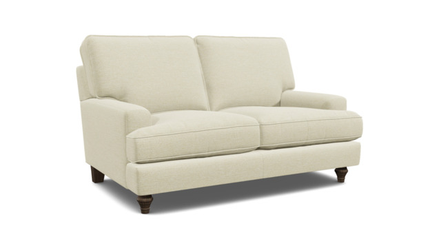 White Chenille 2 Seater Sofa - Traditional Style Custom Sofa In Stain Resistant Chenille - Whinfell Range - image 1