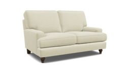 White Chenille 2 Seater Sofa - Traditional Style Custom Sofa In Stain Resistant Chenille - Whinfell Range - thumbnail 1