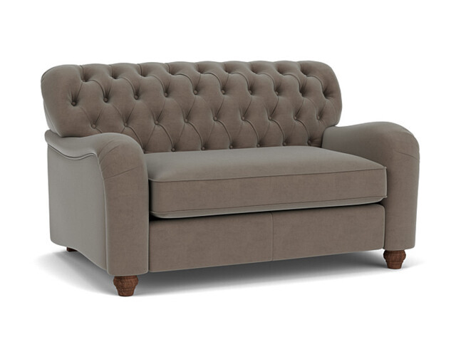 Brown Velvet Loveseat Armchair - Traditional Snuggler Cuddler Custom Arm Chair In Easy Clean Velvet - Bakewell Range - image 1