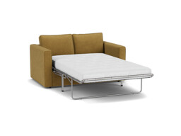 Yellow Velvet 2 Seater Sofabed - Modern Fold Out Custom Sofa Bed In Stain Resistant Velvet - Bromley Range