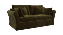 Green Linen 3 Seater Sofa - Traditional Style Custom Sofa Settee - Jude Range - thumbnail 1