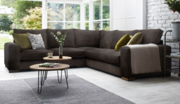 Brown Velvet 4 Seater Corner Sofa - Modern Style Custom Sofa In Easy Clean Velvet - Ashdown Range - thumbnail 2