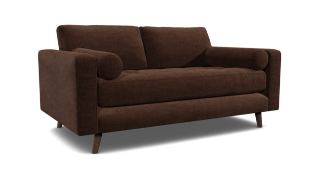 Brown Velvet 2 Seater Sofa - Modern Style Custom Sofa In Easy Clean Velvet - Shoreditch Range - image 1