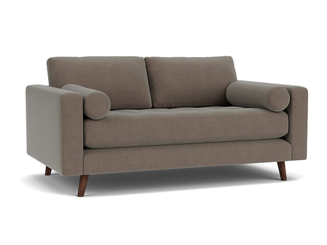 Brown Velvet 2 Seater Sofa - Modern Style Custom Sofa In Easy Clean Velvet - Shoreditch Range - image 1