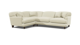 White Chenille 3 Seater Left Corner Sofa - Traditional Style Custom Sofa In Stain Resistant Chenille - Galloway Range - thumbnail 1