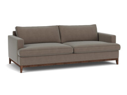 Brown Velvet 4 Seater Sofa - Modern Style Custom Sofa In Easy Clean Velvet - Oakham Range - thumbnail 1