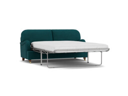 Teal Velvet 3.5 Seater Sofabed - Traditional Fold Out Custom Sofa Bed In Stain Resistant Velvet - Helston Range