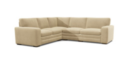 Cream Fabric 3X2.5 Seater Corner Sofabed - Modern Style Custom Sofa - Sloane Range - thumbnail 1