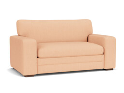 Pink Velvet Loveseat Armchair - Modern Snuggle Cuddler Custom Arm Chair In Stain Resistant Velvet - Sloane Range