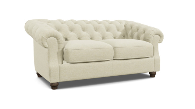 White Chenille 2 Seater Sofabed - Traditional Chesterfield Style Custom Sofa Bed In Stain Resistant Chenille - Wantage Range - image 1
