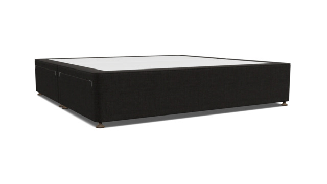 Black Velvet Emperor Size Bed Divan - Modern Style Divan Base In Easy Clean Velvet - Barnsley Range - image 1