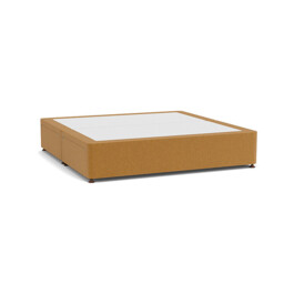 Orange Velvet Emperor Size Bed Divan - Modern Style Divan Base In Stain Resistant Velvet - Barnsley Range - thumbnail 1