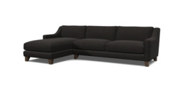 Black 3 Seater Corner Sofa - Modern Style Fabric Luxury Premium Corner Sofa - Banbury Range