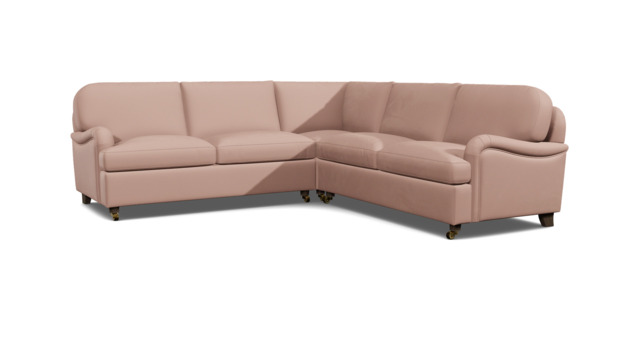 Pink Velvet 3X3 Seater Corner Sofabed - Traditional Fold Out Custom Sofa Bed In Stain Resistant Velvet - Helston Range - image 1