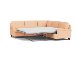 Pink Velvet 3X3 Seater Corner Sofabed - Traditional Fold Out Custom Sofa Bed In Stain Resistant Velvet - Helston Range
