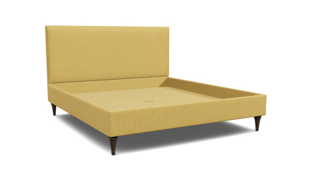 Yellow Velvet Super King Size Bed Frame - Traditional Low End With Large Headboard In Stain Resistant Velvet - Yarnmouth Range - image 1