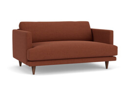 Red Velvet Loveseat Armchair - Modern Snuggle Cuddler Custom Arm Chair In Easy Clean Velvet - Middleton Range