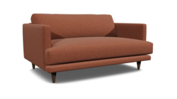 Red Velvet Loveseat Armchair - Modern Snuggle Cuddler Custom Arm Chair In Easy Clean Velvet - Middleton Range