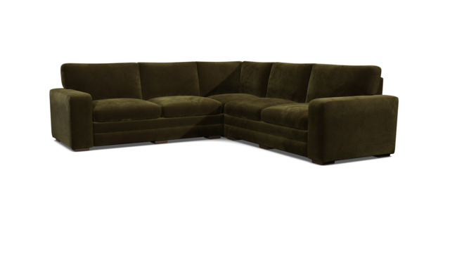Green Linen 3X3 Seater Corner Sofabed - Modern Fold Out Custom Sofa Bed - Sloane Range - image 1