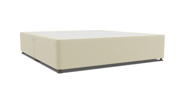 White Chenille Super King Size Bed Divan - Modern Style Divan Base In Stain Resistant Chenille - Barnsley Range - image 1
