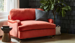Black Velvet Loveseat Armchair - Traditional Snuggler Cuddler Custom Arm Chair In Easy Clean Velvet - Helston Range - thumbnail 2