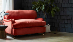 Black Velvet Loveseat Armchair - Traditional Snuggler Cuddler Custom Arm Chair In Easy Clean Velvet - Helston Range - thumbnail 3