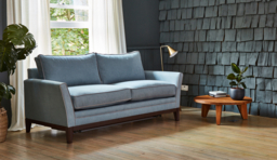 Red Velvet 2 Seater Sofa - Modern Style Custom Sofa In Easy Clean Velvet - Exmouth Range - thumbnail 2