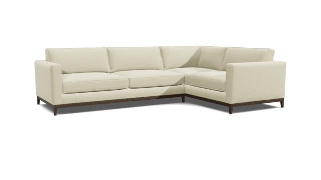 White Chenille 4 Seater Right Corner Sofa - Modern Style Custom Sofa In Stain Resistant Chenille - Darwin Range - image 1