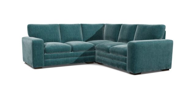 Teal Velvet 2X2 Seater Corner Sofa - Modern Style Custom Sofa In Stain Resistant Velvet - Sloane Range - image 1