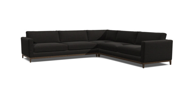 Black Velvet Large Corner Sofa - Modern Style Corner Custom Sofa In Easy Clean Velvet - Darwin Range - image 1