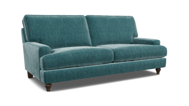 Teal Velvet 4 Seater Sofa - Modern Style Custom Sofa In Stain Resistant Velvet - Whinfell Range - image 1