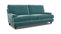 Teal Velvet 4 Seater Sofa - Modern Style Custom Sofa In Stain Resistant Velvet - Whinfell Range - thumbnail 1