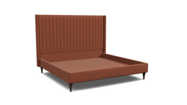 Red Velvet Emperor Size Bed Frame - Modern Style Bed With Headboard In Easy Clean Velvet - Wokingham Range - image 1