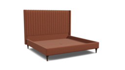 Red Velvet Emperor Size Bed Frame - Modern Style Bed With Headboard In Easy Clean Velvet - Wokingham Range