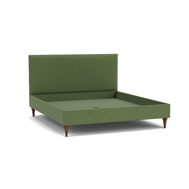 Green Linen Super King Size Bed Frame - Traditional Low End With Large Headboard - Yarnmouth Range - image 1